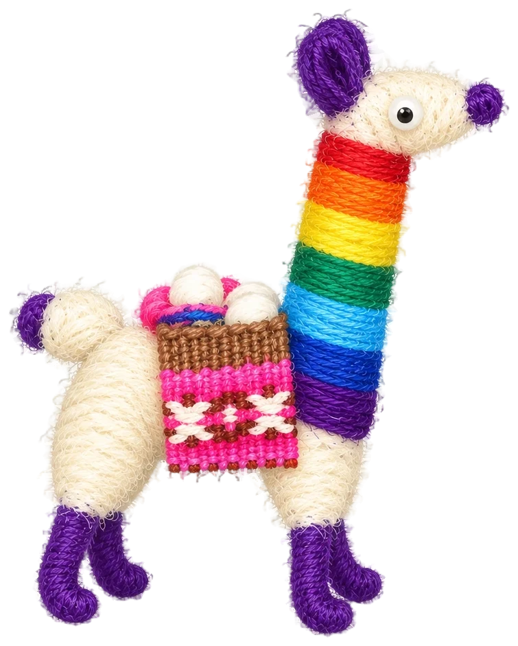 La alpaca de Humahuaca Travel, un pequeño souvenir de lana tejida con cuello de colores